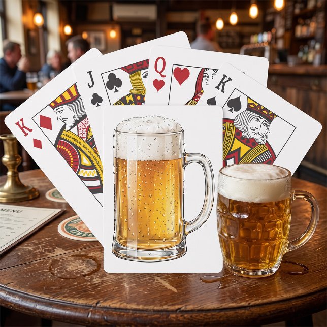 Frothy Cold Beer Mug Drinker Poker Cards (Creator Uploaded)