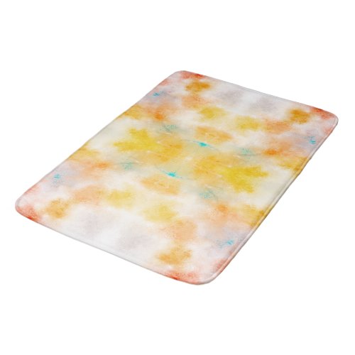 Frothy Dreamy Bubbles Colorful Catchy Orange Gold Bath Mat