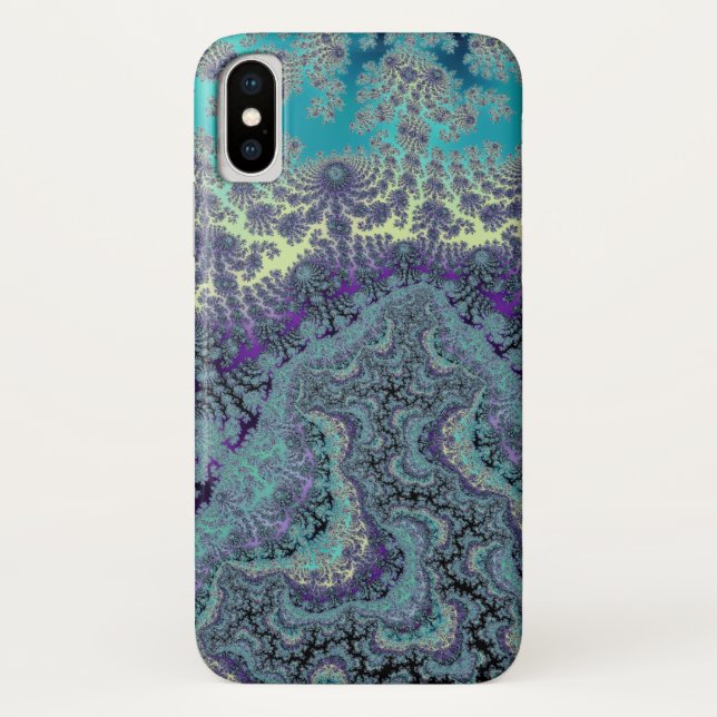 Frothy Ocean Beach Waves Fractal Pattern Case-Mate iPhone Case (Back)