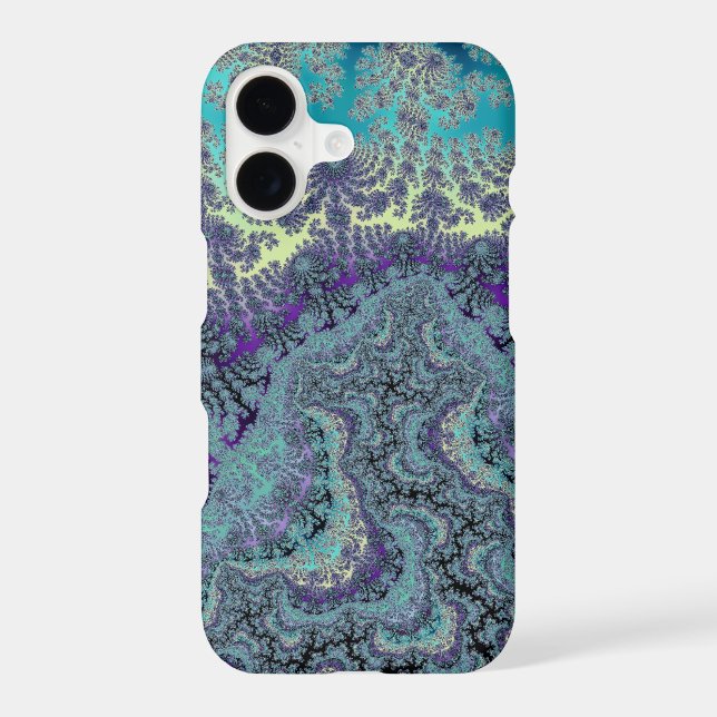 Frothy Ocean Beach Waves Fractal Pattern Iphone Case (Back)