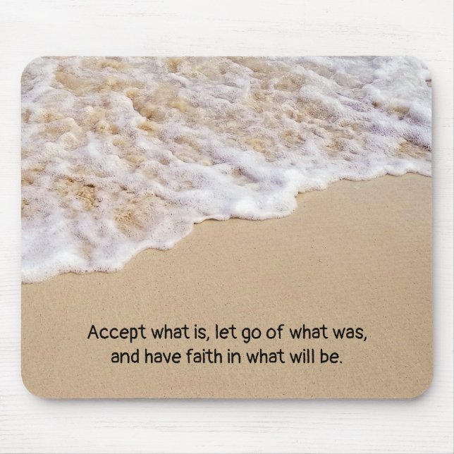 Frothy Ocean Surf with Quote Mouse Pad (Front)