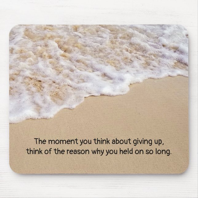 Frothy Ocean Surf with Quote Mouse Pad (Front)