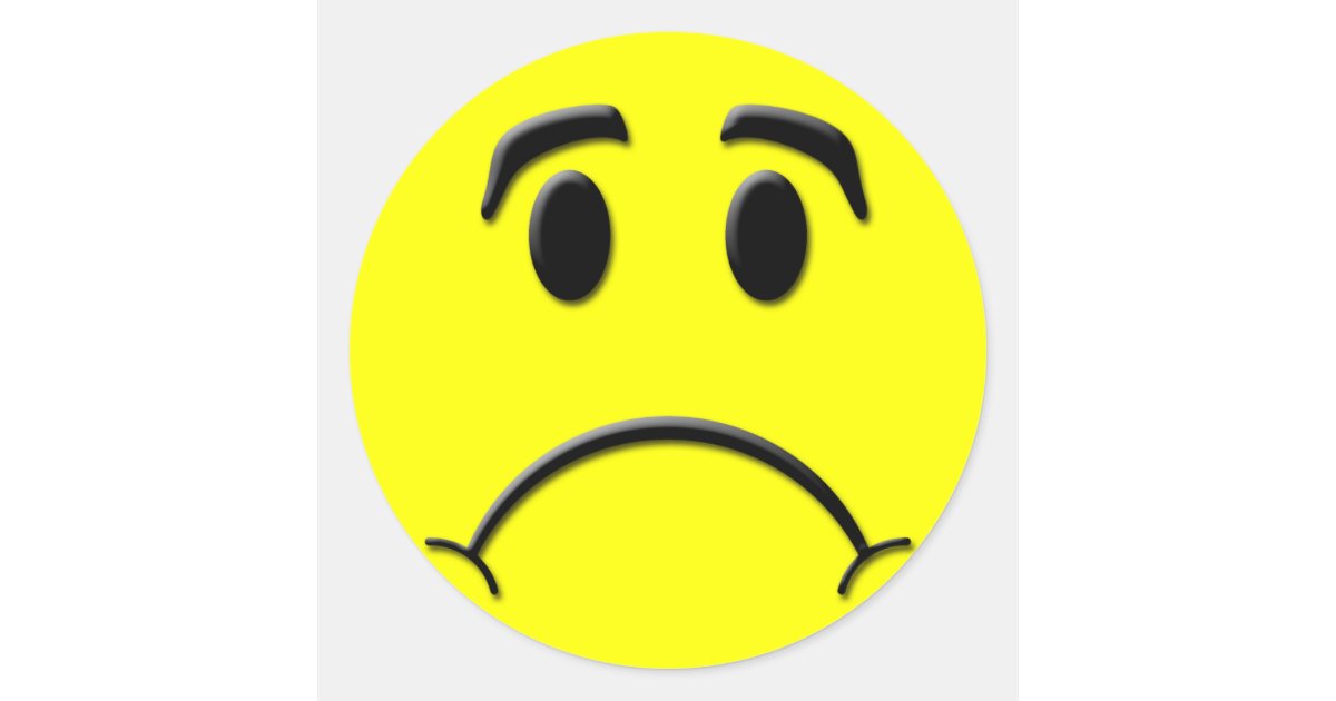 Frown Classic Round Sticker | Zazzle
