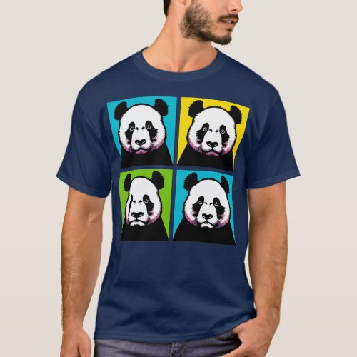 Frown Panda Funny Panda Art T_Shirt