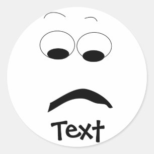 Frowning Face Sticker. Classic Round Sticker