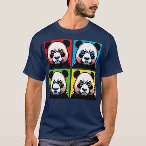 Frowning Panda Funny Panda Art T_Shirt