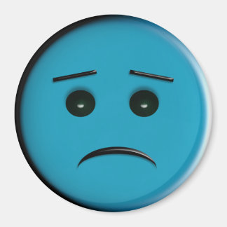 Frowny Face2 - Blue Magnet