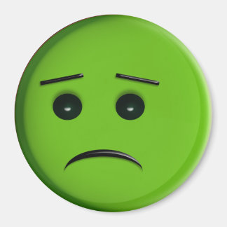 Frowny Face Green Magnet