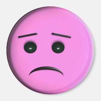 Frowny Face - Pink Magnet