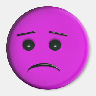 Frowny Face Purple Magnet