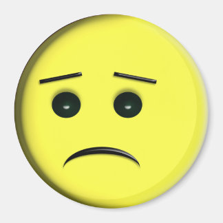 Frowny Face Yellow Magnet