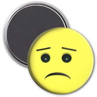 Frowny Face Yellow Refrigerator Magnets