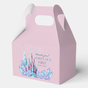 Frozen 1st Birthday Cartoon Castle First Birthday Favor Boxes