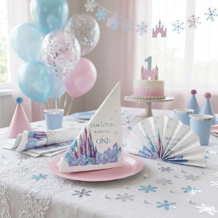 Frozen 1st Birthday Cartoon Castle First Birthday  Napkins