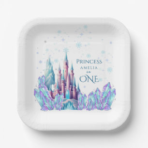 Frozen 1st Birthday Cartoon Castle First Birthday Paper Plates
