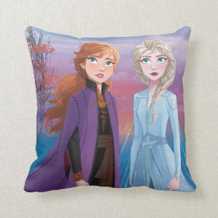 Frozen 2   Anna & Elsa   A Journey Together Throw Pillow