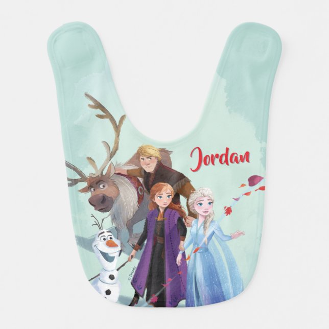 Frozen 2: Anna, Elsa & Friends | Change Baby Bib (Front)