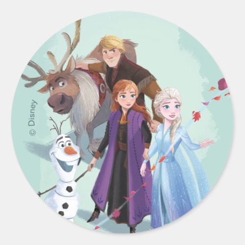 Frozen 2 Anna Elsa  Friends  Change Classic Round Sticker