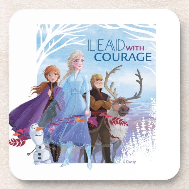 Frozen 2: Anna, Elsa, & Friends | Courage Beverage Coaster (Front)