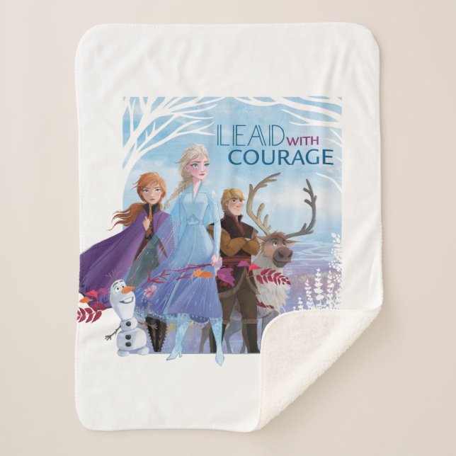 Frozen 2: Anna, Elsa, & Friends | Courage Sherpa Blanket (Front)