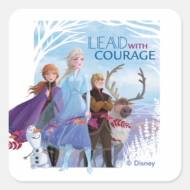 Frozen 2: Anna, Elsa, & Friends | Courage Square Sticker (Front)