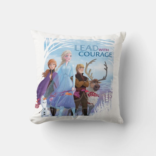 Frozen 2: Anna, Elsa, & Friends | Courage Throw Pillow (Front)
