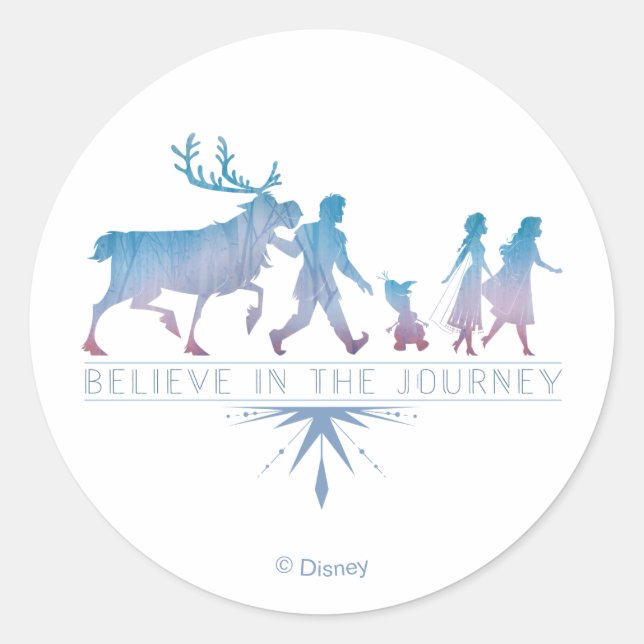 Frozen 2: Anna, Elsa & Friends | The Journey Classic Round Sticker (Front)