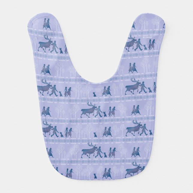 Frozen 2: Anna, Elsa, & Friends Winter Pattern Baby Bib (Front)