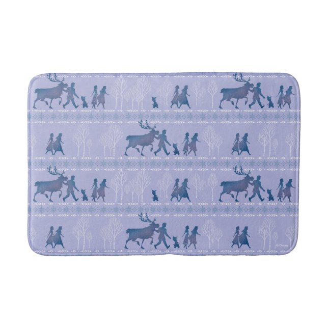 Frozen 2: Anna, Elsa, & Friends Winter Pattern Bath Mat (Front)