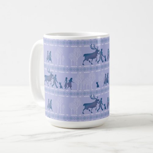 Frozen 2 Anna Elsa  Friends Winter Pattern Coffee Mug