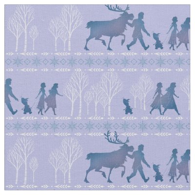 Frozen 2: Anna, Elsa, &amp; Friends Winter Pattern Fabric