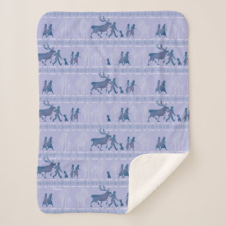 Frozen 2: Anna, Elsa, & Friends Winter Pattern Sherpa Blanket