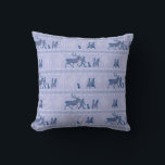 Frozen 2: Anna, Elsa, & Friends Winter Pattern Throw Pillow<br><div class="desc">Frozen 2 | Anna,  Elsa,  Olaf,  Kristoff,  and Sven walk through the birch trees in this winter silhouette pattern,  bordered with snowflake trim.</div>