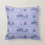 Frozen 2: Anna, Elsa, & Friends Winter Pattern Throw Pillow<br><div class="desc">Frozen 2 | Anna,  Elsa,  Olaf,  Kristoff,  and Sven walk through the birch trees in this winter silhouette pattern,  bordered with snowflake trim.</div>