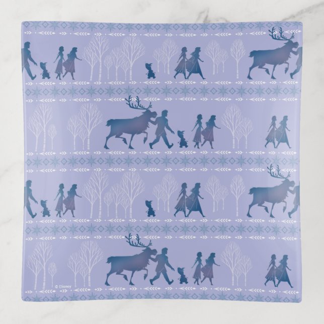 Frozen 2: Anna, Elsa, & Friends Winter Pattern Trinket Tray (Front)