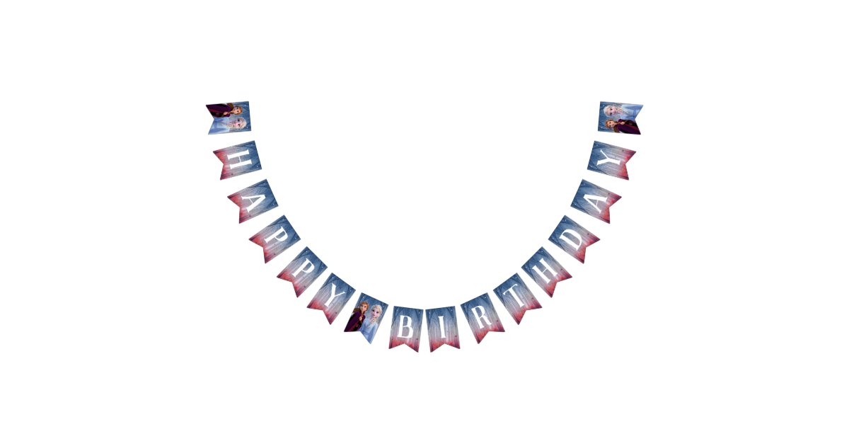 frozen 2 anna elsa happy birthday bunting flags zazzle com