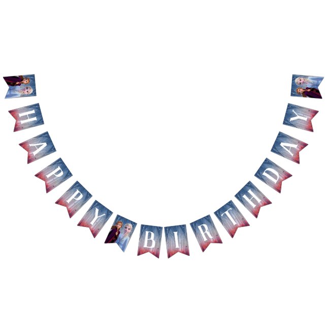 Frozen 2 - Anna & Elsa Happy Birthday Bunting Flags (All)