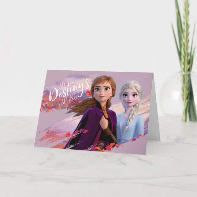 Frozen 2 Anna And Elsa My Destinys Calling Card Zazzle 