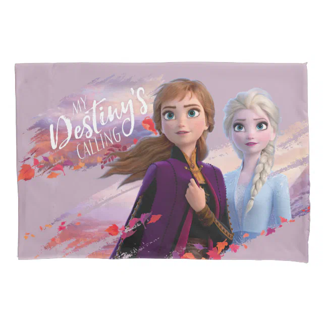 Frozen 2 Anna And Elsa My Destinys Calling Pillow Case Zazzle 