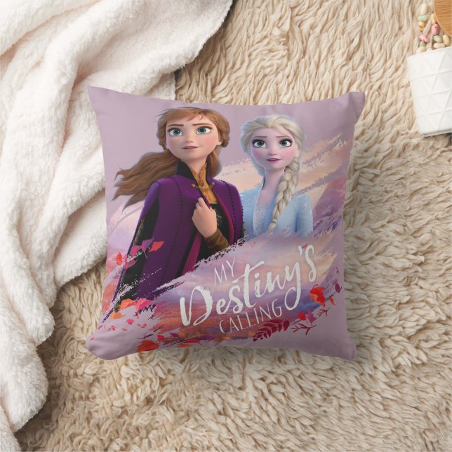 Frozen 2 Anna Elsa My Destiny s Calling Throw Pillow Zazzle