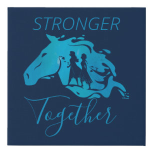 Frozen 2: Anna, Elsa, & Nokk Watercolor Graphic Faux Canvas Print