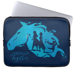 Frozen 2: Anna, Elsa, & Nokk Watercolor Graphic Laptop Sleeve