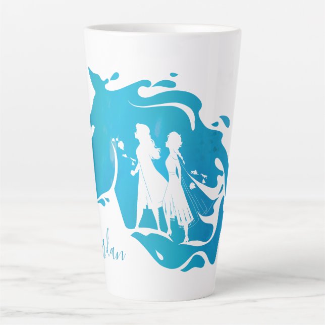 Frozen 2: Anna, Elsa, & Nokk Watercolor Graphic Latte Mug (Front)