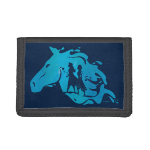 Frozen 2: Anna, Elsa, & Nokk Watercolor Graphic Tri-fold Wallet