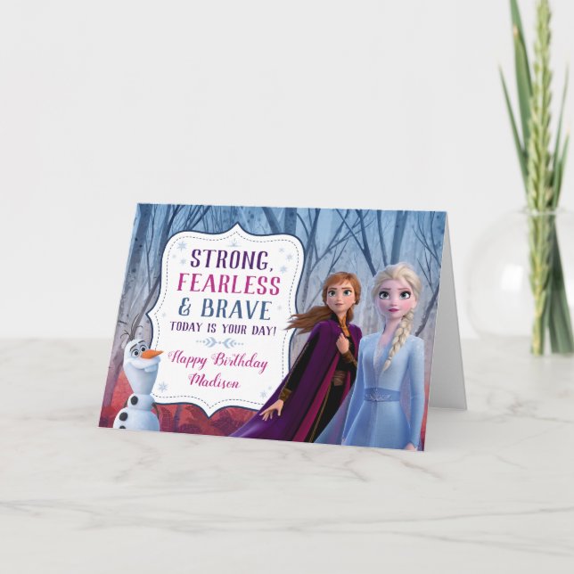 Frozen 2 - Anna, Elsa & Olaf Birthday Girl Card (Front)