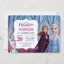 Frozen 2 - Anna, Elsa & Olaf Birthday Party Invitation | Zazzle