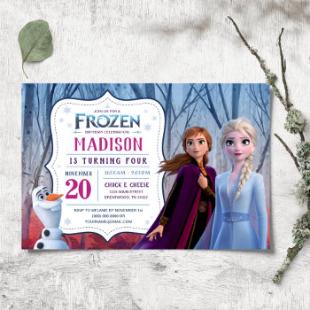Frozen 2 - Anna  Elsa & Olaf Birthday Party Invitation by frozen at Zazzle