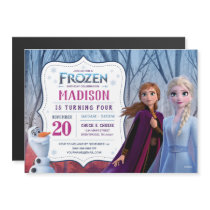 Frozen 2 - Anna, Elsa & Olaf Birthday Party Magnetic Invitation