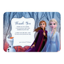 Frozen 2 - Anna, Elsa & Olaf Birthday Thank You Invitation