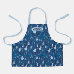 Frozen 2: Anna, Elsa, &amp; Olaf Blue Foliage Pattern Apron